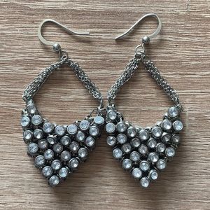 Drop Rhinestone Chain Earrings
